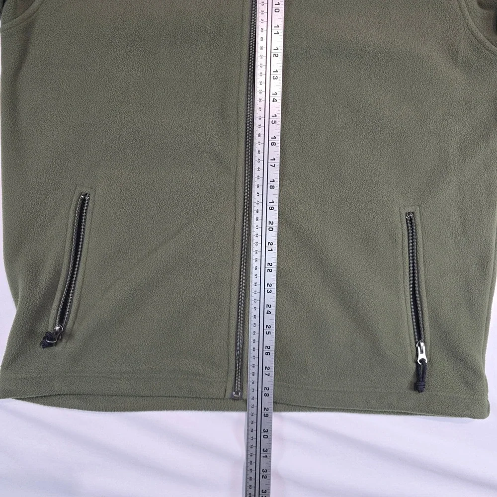 LL Bean Mens Fleece Jacket Full Zip Olive Green Medium‎ Tall 0WV94